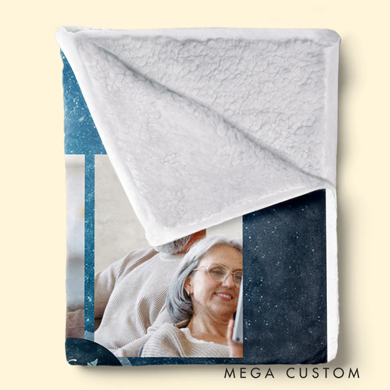 Personalized Memorial Photo Blanket A Hug From Heaven Sympathy Gift for Family Members Christmas Gift