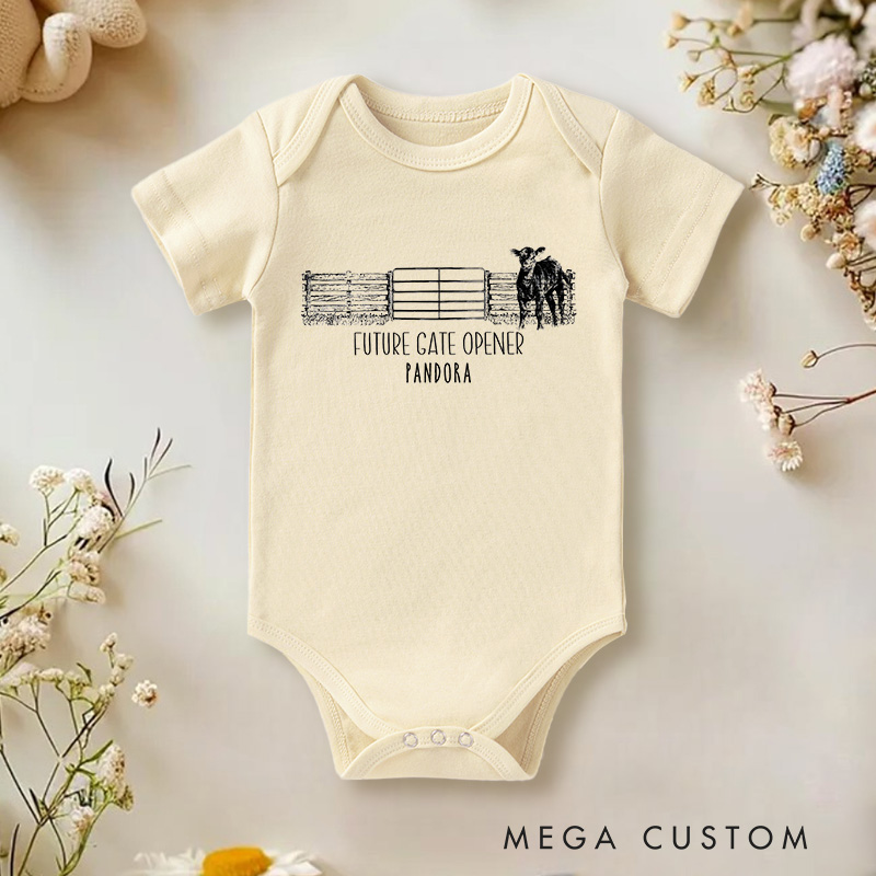 Personalized Future Gate Opener Baby Onesie Pregnancy Announcement Gift