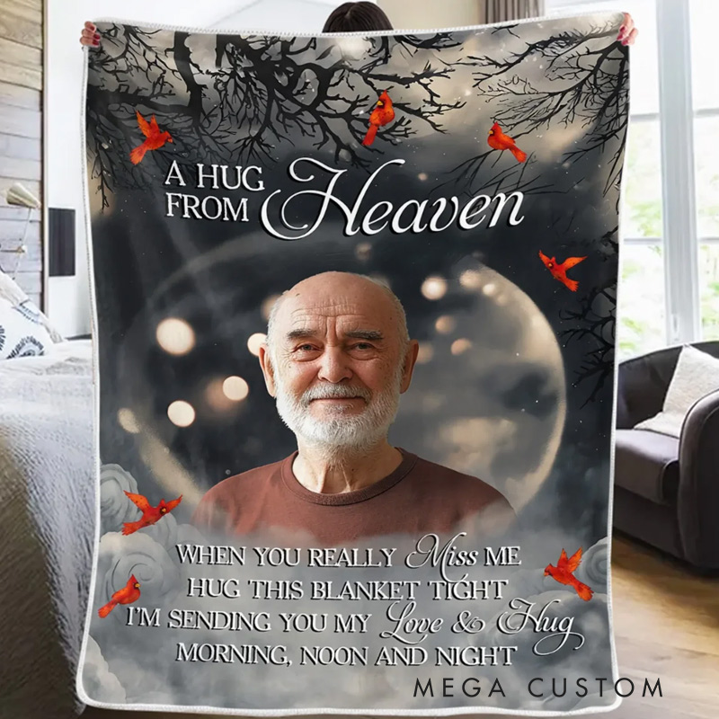 Personalized Photo Memorial Blanket The Love Of A Family Is A Life's Greatest Blessing Christmas Sympathy Gifts for Family Members 