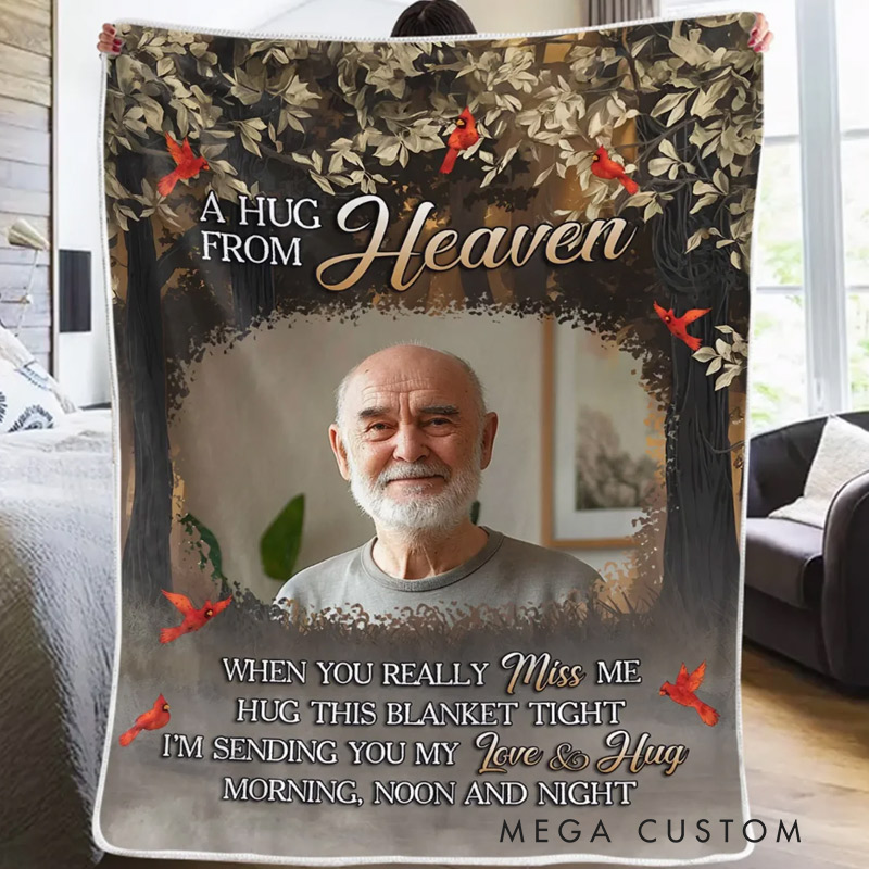 Personalized Photo Memorial Blanket Your Love Is Still My Guide Christmas Sympathy Gifts for Family Members 