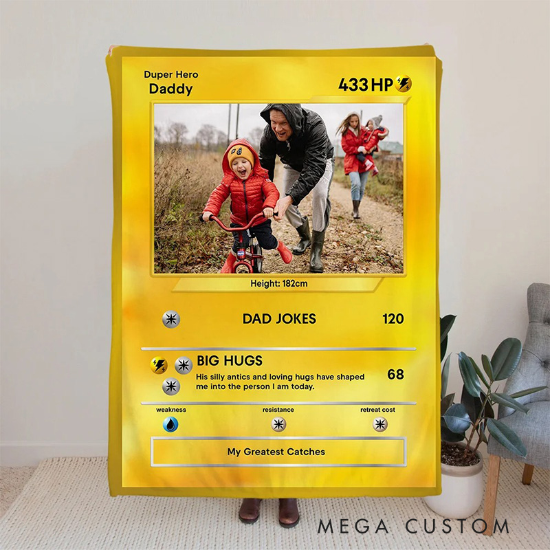 Personalized Cute Pokepet Card Soft Blanket Flannel Blanket Gaming Blanket with Name for Game Lovers Gamer