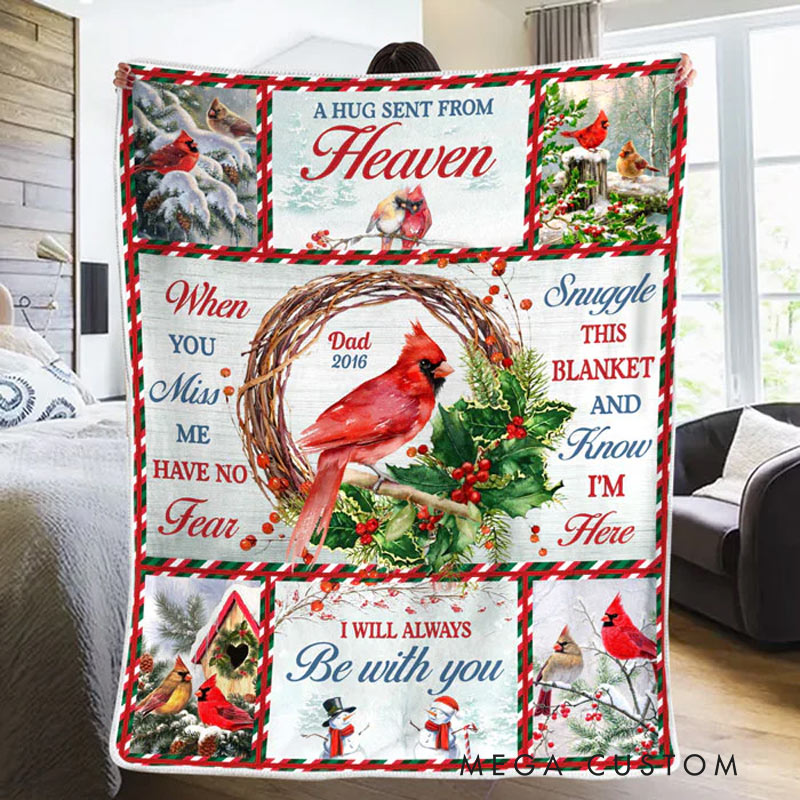 Personalized Memorial Blanket Snuggle This Blanket and Know We're Here Christmas Sympathy Gifts for Family Members 