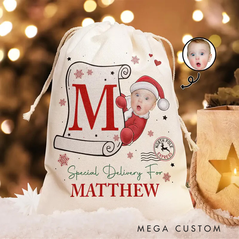 Personalized Photo Special Delivery Santa Christmas Party Favors Gift 