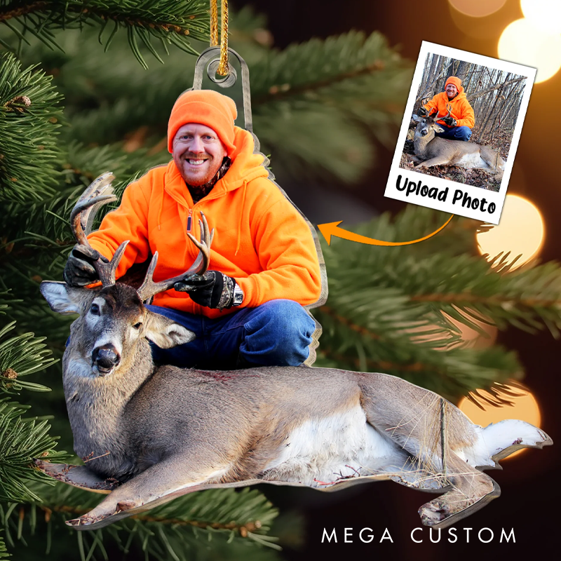Personalized Custom Photo Ornament For Hunting Lovers Hunting Ornament for Christmas Gift
