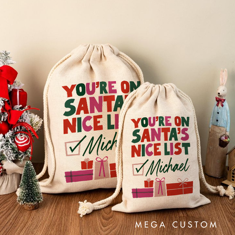 Personalized Santa's Nice List Oversized Gift Bag