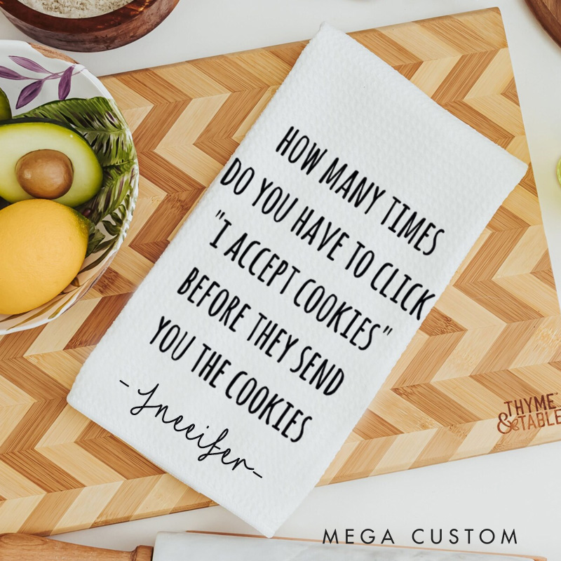 Personalized How Many Times Baking Kitchen Towel Baking Tea Dish Towel Kitchen Decor for Baker Baking Lover Gift