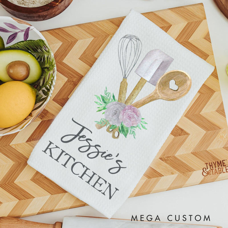 Personalized Mixer Baking Kitchen Towel Baking Tool Dish Towel with Name Custom Hand Towel for Baking Lover Gift