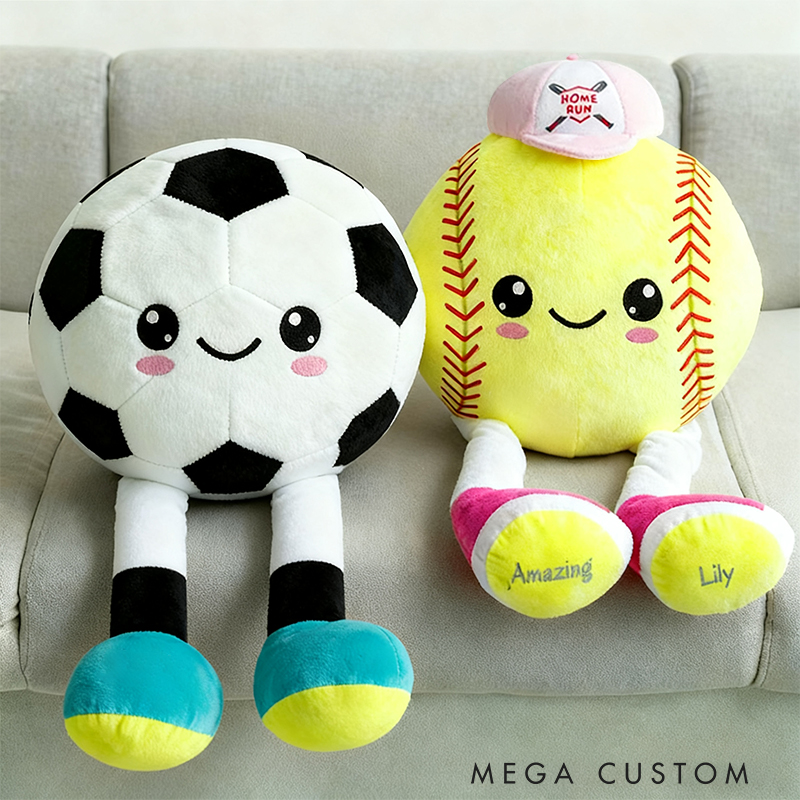 Personalized Softball and Volleyball Plush Dolls with Custom Name