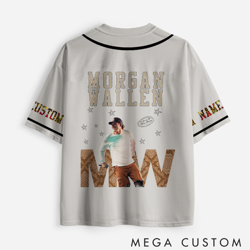 Personalized Football Jersey Mesh Concert Outfit Concert Shirt Gift for Fans Country Music