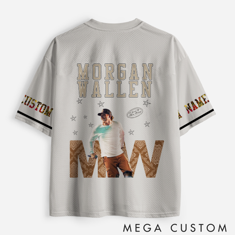 Personalized Hip Hop Music Tour Jersey Football Jersey Mesh Concert Outfit Concert Shirt Gift for Fans Country Music