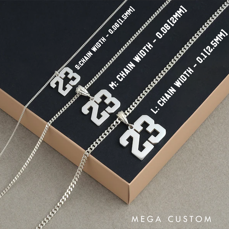 Personalized Stainless Steel Number Pendant Necklace