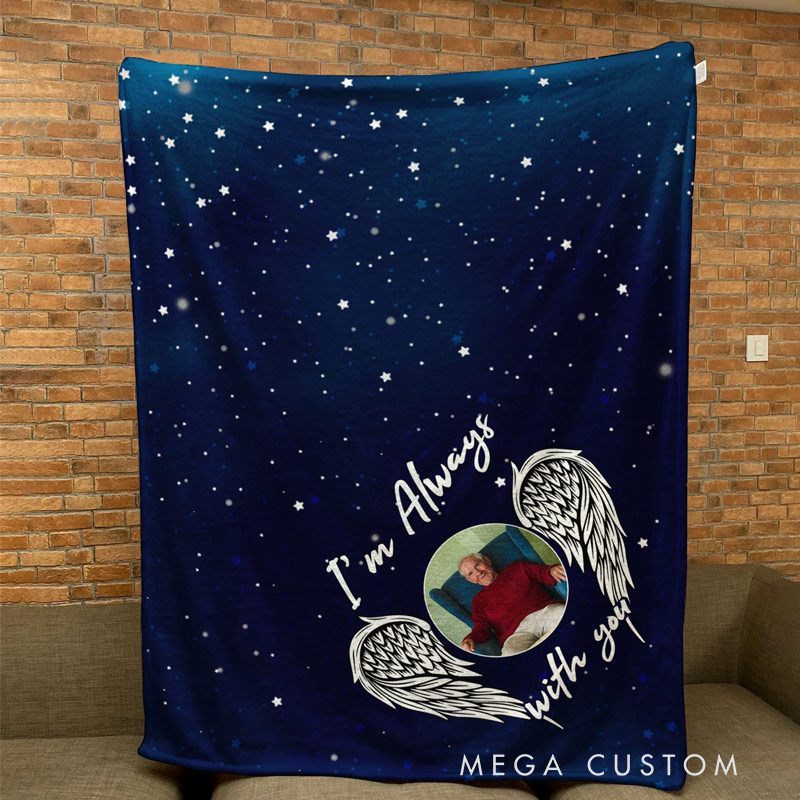 Personalized Photo Memorial Blanket I'm Always With You Memorial Gifts Sympathy Gift for Family Members