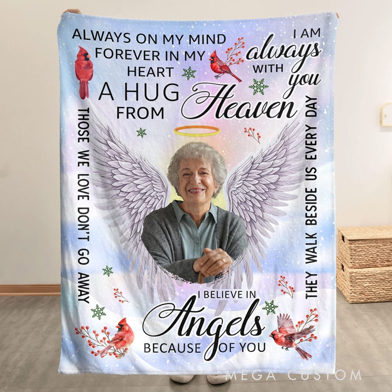 Personalized Photo Memorial Blanket I Am Always With You A Hug From Heaven Sympathy Gift for Loss of Loved One