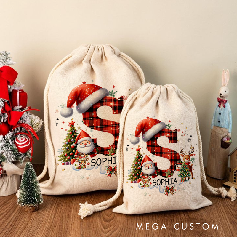 Personalized Alphabet Christmas Sack with Name Christmas Decor Gift