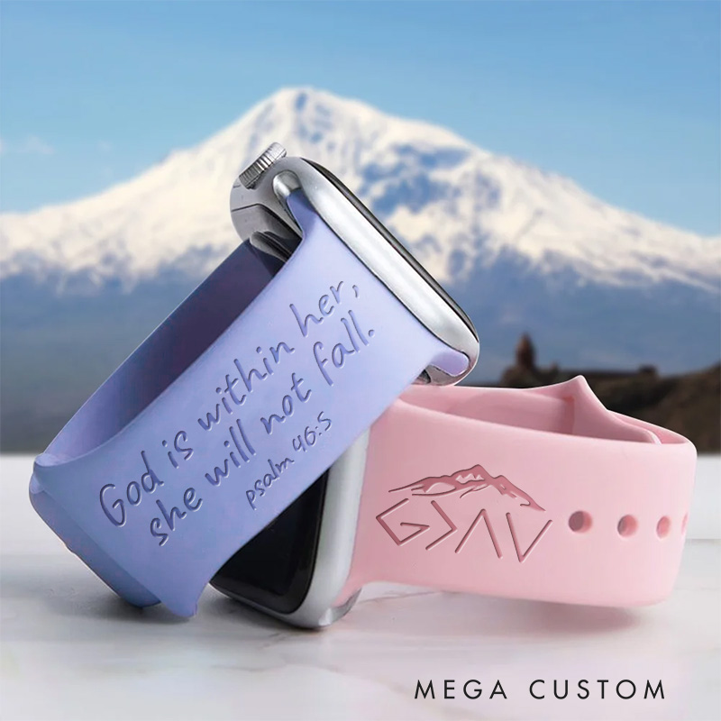 Personalized Christian Collection Silicone Watch Band with Bible Verses for Apple Watch Religious Messages Watch Band Christian Gift