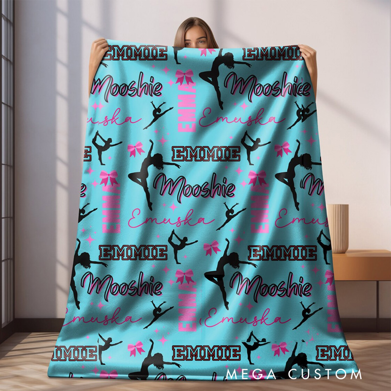 Personalized Dancer Name Blanket Flannel Blanket Ballet Lover Blanket with Name for Dance Lovers Dancer