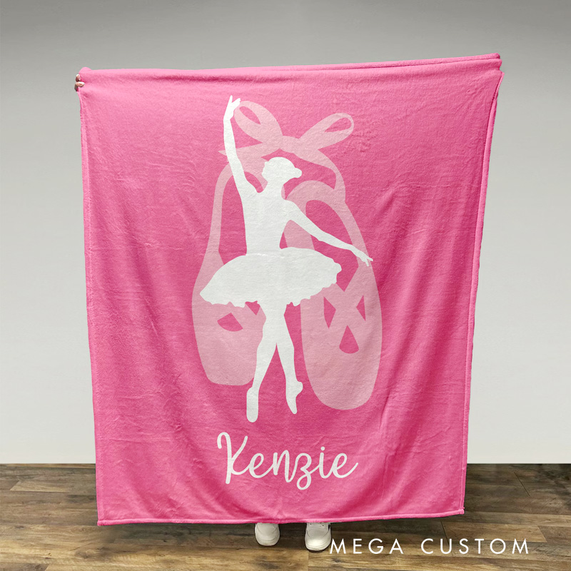 Personalized Ballet Dancer Name Blanket Flannel Blanket Ballet Lover Blanket with Name for Dance Lovers Dancer