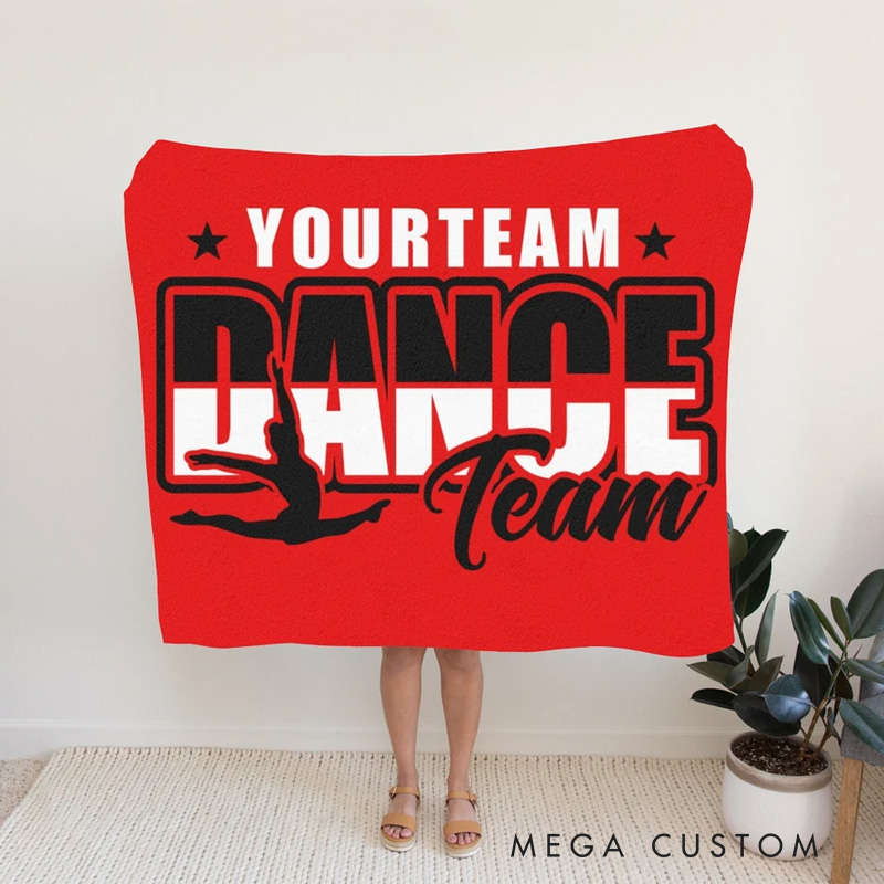 Personalized Dance Team Blanket Bold Design Blanket Flannel Blanket Ballet Lover Blanket with Name for Dance Lovers Dancer