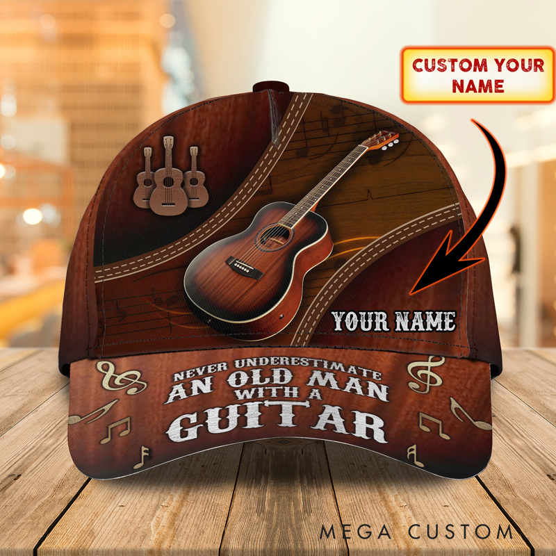 Personalized Name 3D Print Baseball Cap for Music Lover Perfect Music Lovers Guitar Lovers Custom Gift Hat With Unique Design Lover Guitar