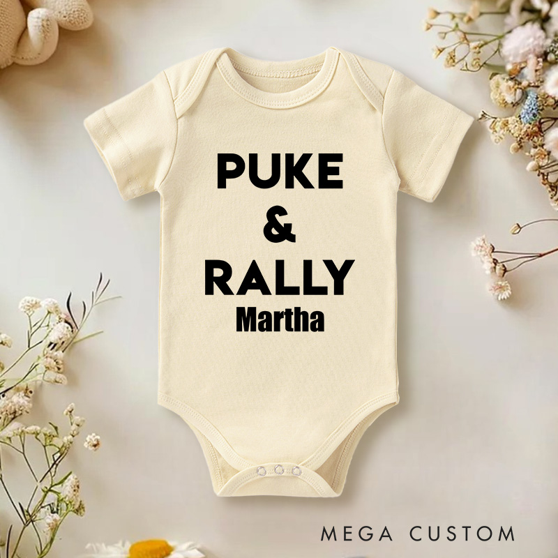 Personalized Puke and Rally Baby Onesie Baby Shower Gift