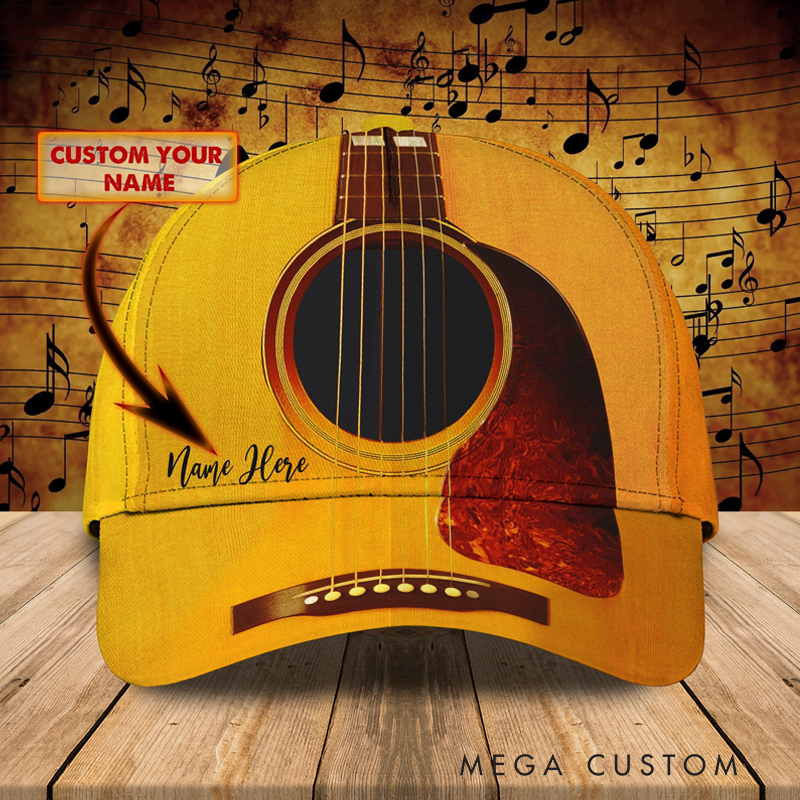 Personalized Name 3D Print Baseball Cap for Music Lover Perfect Music Lovers Guitar Lovers Custom Gift Hat With Unique Design Lover Guitar