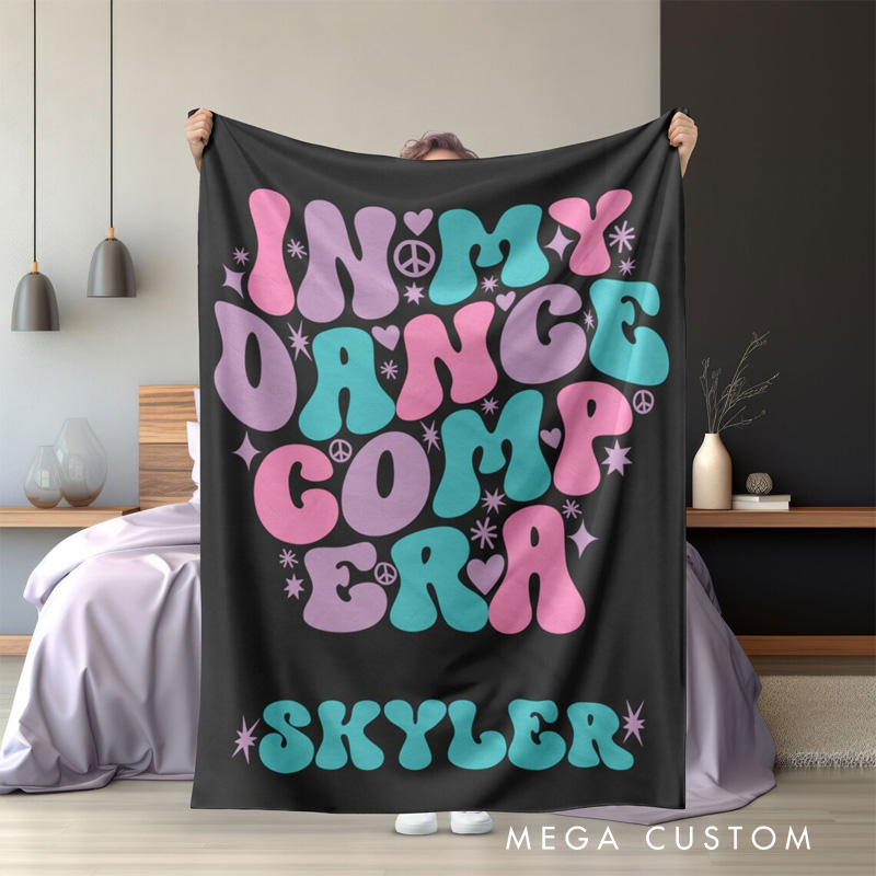 Personalized In My Dance Comp Era Blanket Flannel Blanket Ballet Lover Blanket with Name for Dance Lovers Dancer