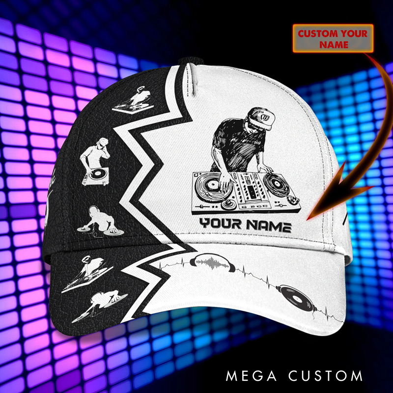 Personalized 3D Printed DJ Adjustable Snapback Closure Hat Electronic Musical Instrument Cap