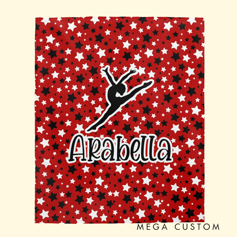 Personalized Dance Silhouette Performers Blanket Flannel Blanket Ballet Lover Blanket with Name for Dance Lovers Dancer