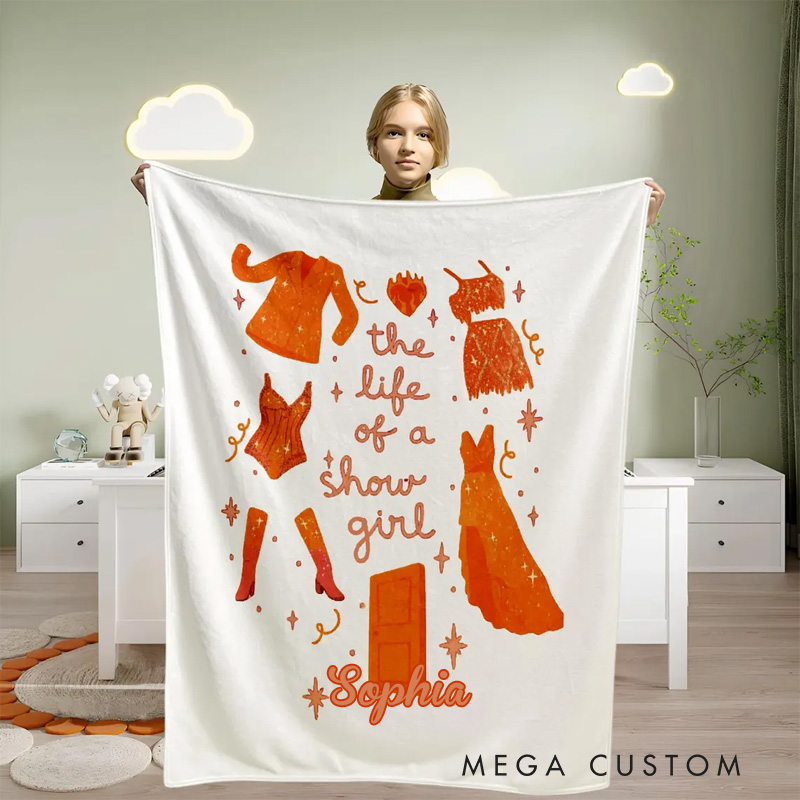 Personalized Life of a Show Girl Blanket Flannel Blanket Ballet Lover Blanket with Name for Dance Lovers Dancer