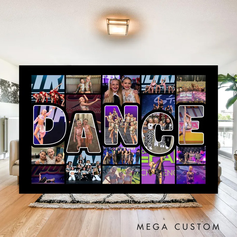 Personalized Dance Collage Photo Blanket Flannel Blanket Ballet Lover Blanket with Name for Dance Lovers Dancer