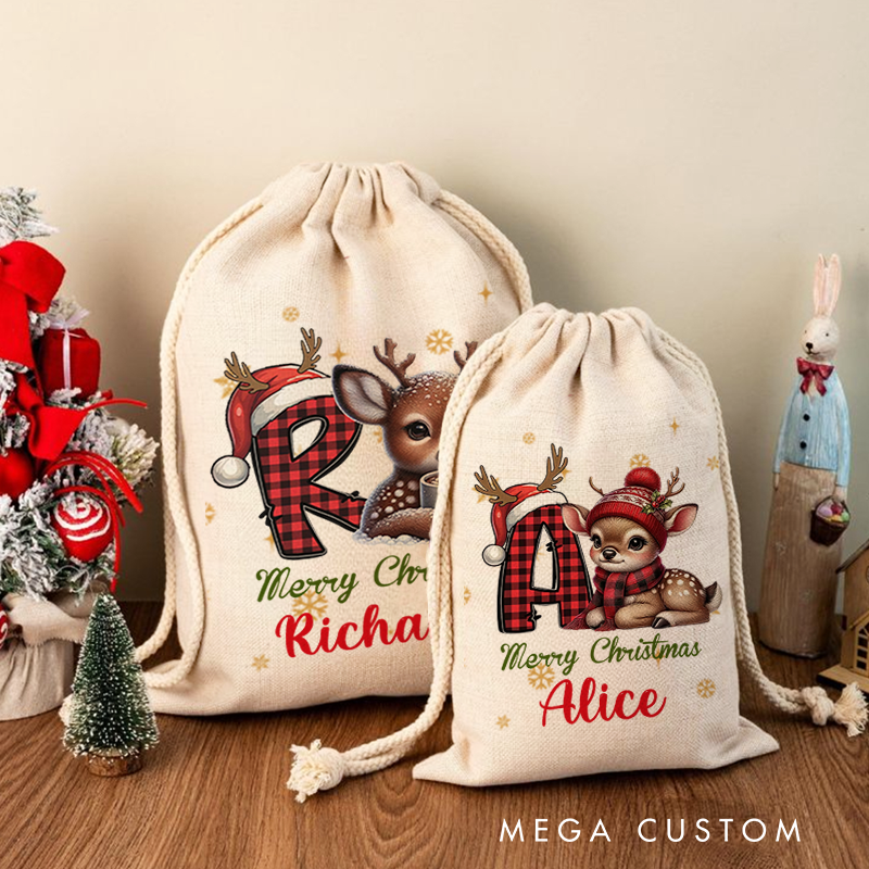 Personalised Santa Sack Xmas Toy Sack with Name Special Delivery Christmas Eve Sack Christmas Present Sack 