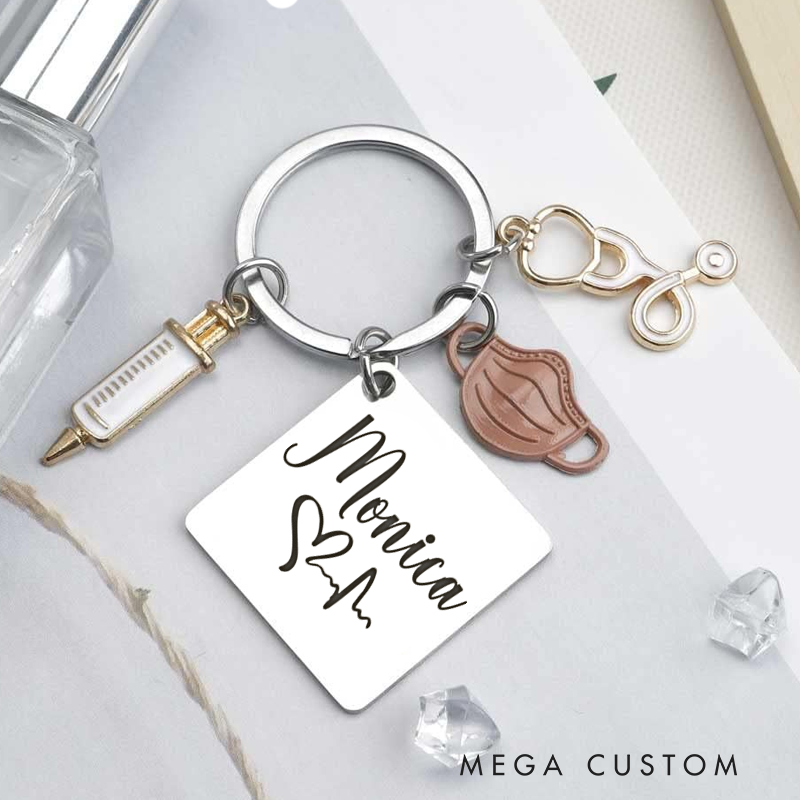 Personalized Heartbeat Keychain Custom Stainless Steel Keychain Graduation Thank You Gifts
