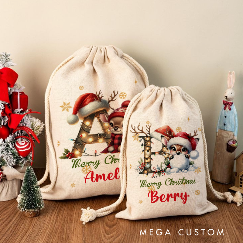 Personalised Santa Sack Xmas Toy Sack with Name Special Delivery Christmas Eve Sack Christmas Present Sack Gift