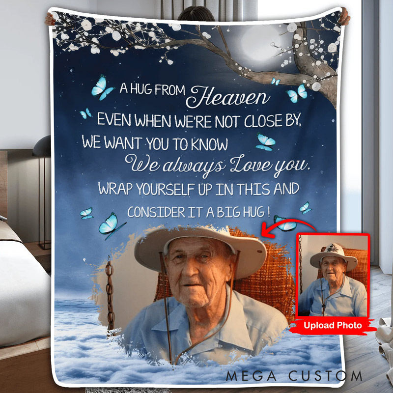 Personalized  I Always Love You Photo Blanket Custom Photo Memorial Throw Blanket Sympathy Gift for Loss of Loved One