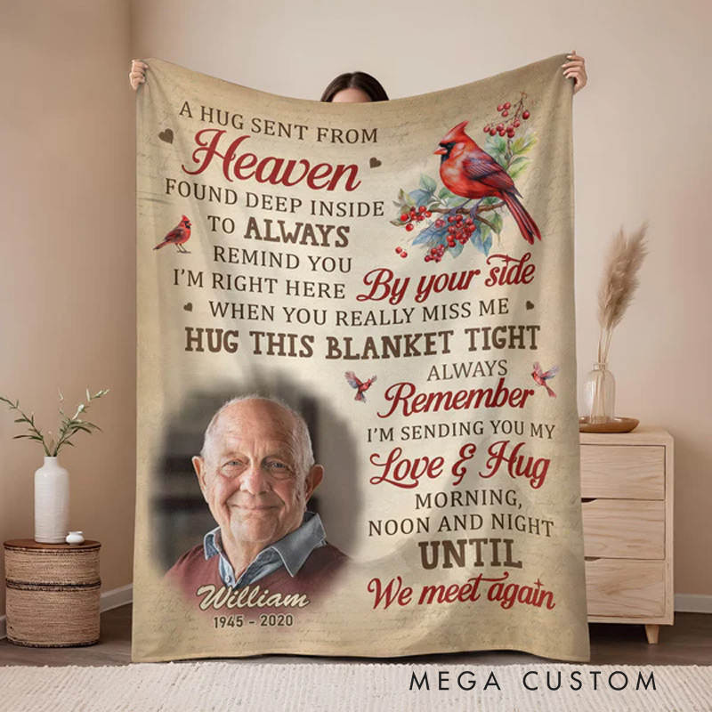 Personalized The Spirit Lives On Forever Photo Blanket Custom Memorial Throw Blanket Sympathy Gift for Loss of Loved One