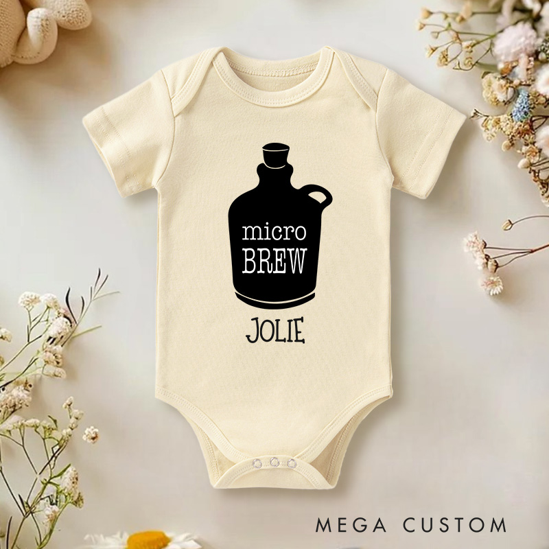 Personalized Micro Brew Funny Beer Baby Onesie Funny Baby Gift