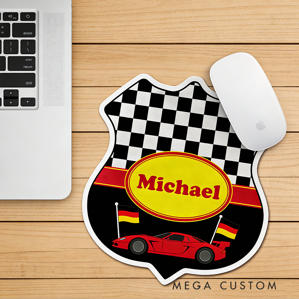 Personalized Racer Couple Mouse Pad Unique Gift for Racing Enthusiasts