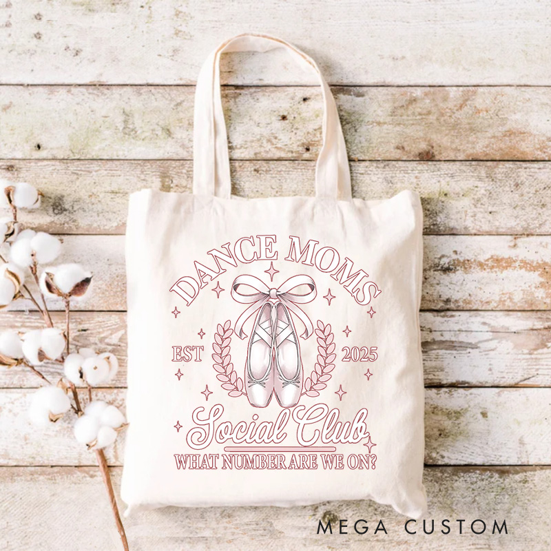 Personalized Dance Mom Social Club Tote Bag Dance Bag Ballet Lover Tote with Name for Dance Lovers Dancer