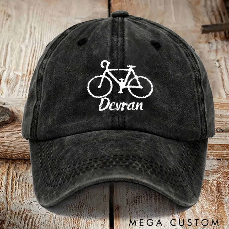 Personalized Hat Bicycle Premium Dad Hat Embroidered Baseball Cap Road Bike