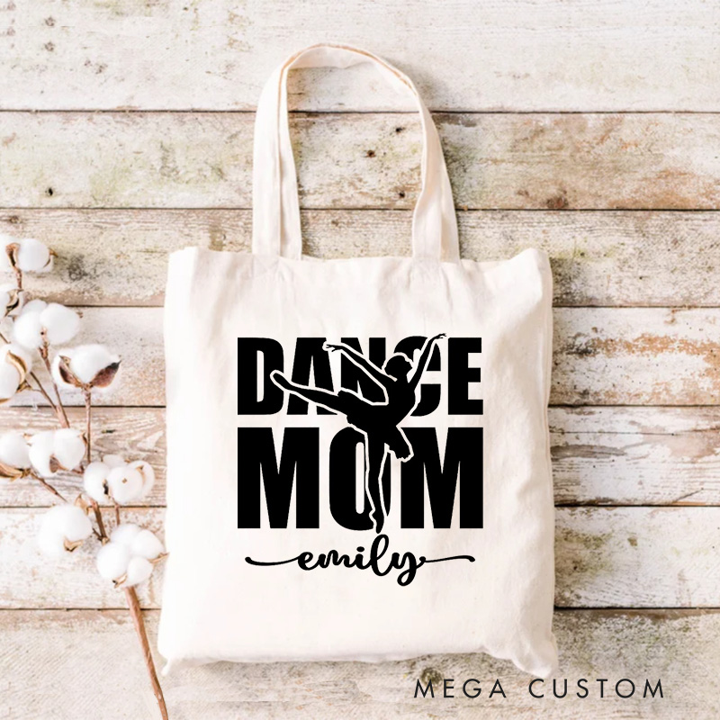 Personalized Stylish Dance Mom Tote Bag Dance Bag Ballet Lover Tote with Name for Dance Lovers Dancer