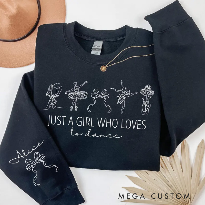 Personalized Ballerina Illustration Dance Classic Sweatshirt Horror Film Crewneck Dance Lover Shirt for Dance Team