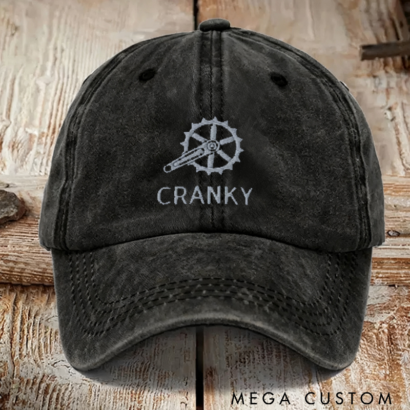 Personalized Embroidery Cycling Gift Bike Hat Cranky Hat Cycling Dad Funny Bicycle Gift Cycling Hat Mountain Biker Cap