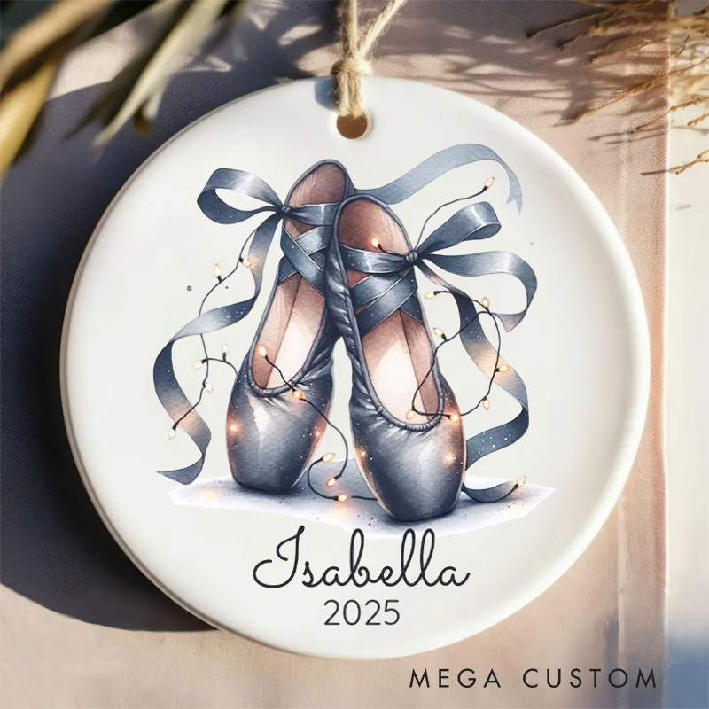Personalized Ballet Shoes Ceramic Christmas Ornament Dance Lovers Christmas Gift Dancer Xmas Gift Christmas Decor