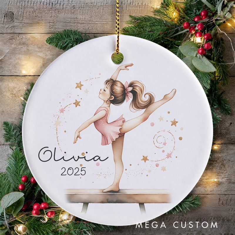 Personalized Elegant Gymnastics Ceramic Christmas Ornament Dance Lovers Christmas Gift Dancer Xmas Gift Christmas Decor
