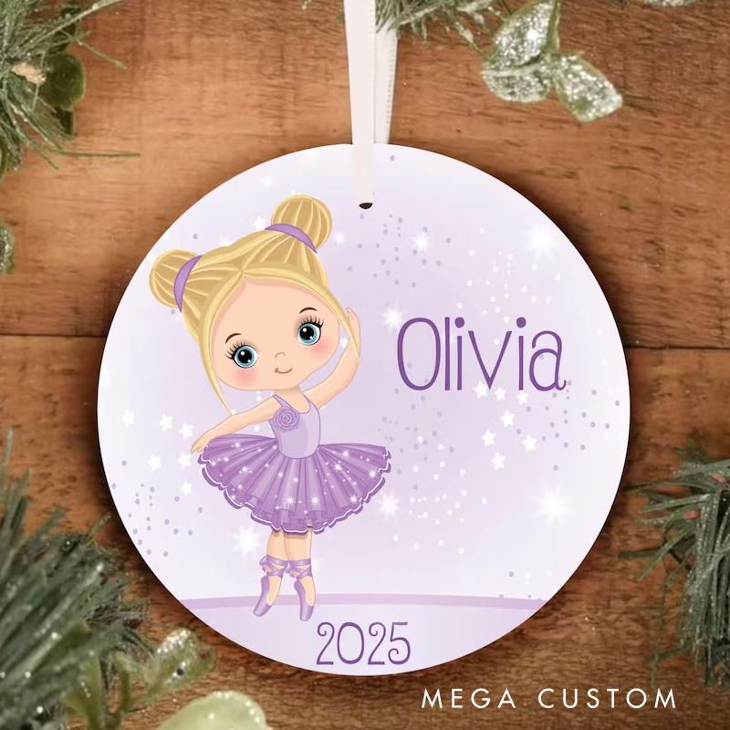 Personalized Cute Baby Ballerina Ceramic Christmas Ornament Dance Lovers Christmas Gift Dancer Xmas Gift Christmas Decor