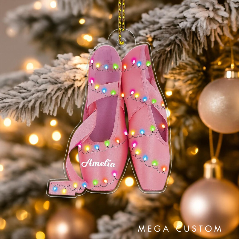 Personalized 2D Ballet Shoes Acrylic Christmas Ornament Dance Lovers Christmas Gift Dancer Xmas Gift Christmas Decor