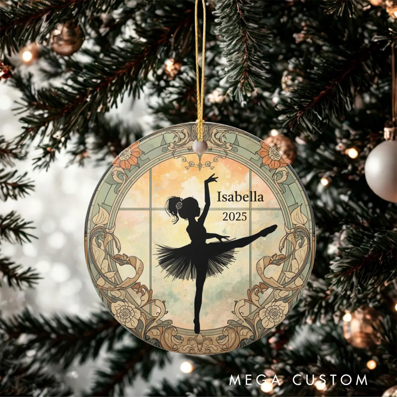 Personalized Vintage Silhouette Ballerina Acrylic Christmas Ornament Dance Lovers Christmas Gift Dancer Xmas Gift Christmas Decor