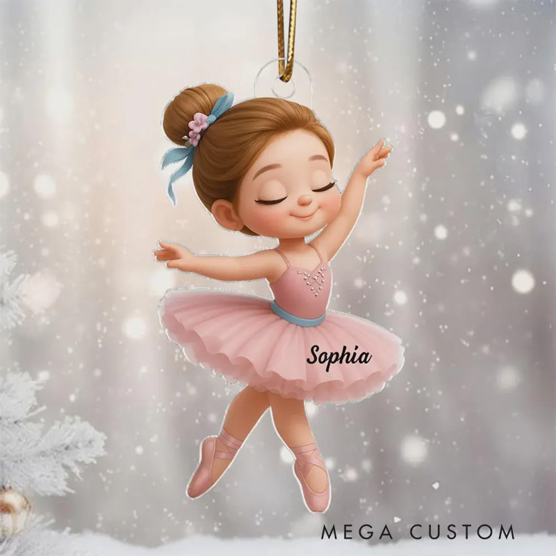 Personalized Cute Dancing Ballerina Acrylic Christmas Ornament Dance Lovers Christmas Gift Dancer Xmas Gift Christmas Decor