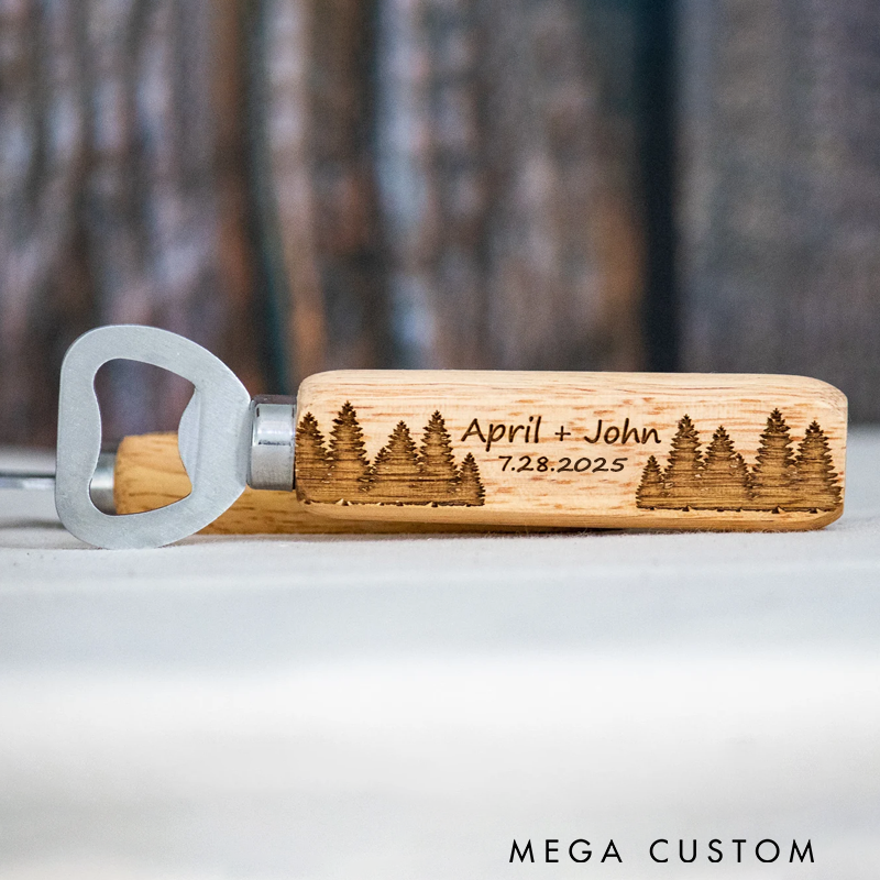 Personalized Forest Outdoor Bottle Opener Engraved Bottle Openers Gift for Outdoor Camping Hiking Lover