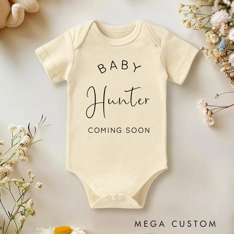 Personalized Pregnancy Announcement Name Baby Onesie Baby Gift
